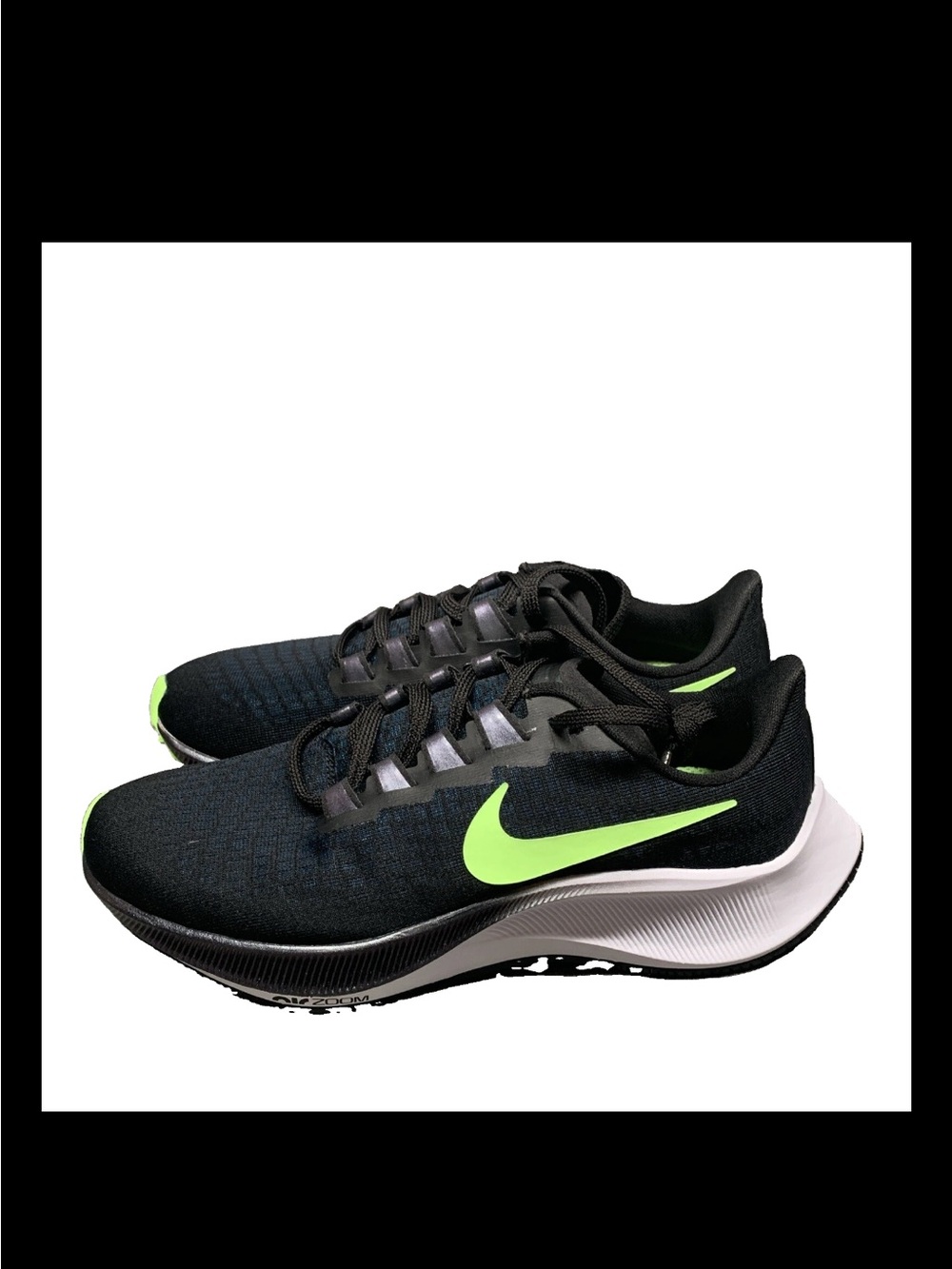 Nike Air Zoom Pegasus 37 Black Ghost Green Running Shoes BQ9647 001 Women Size 6